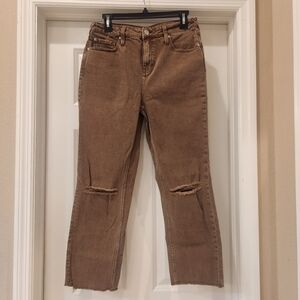 Cleo + Wolf High Rise Cropped Straight Jeans Size 29